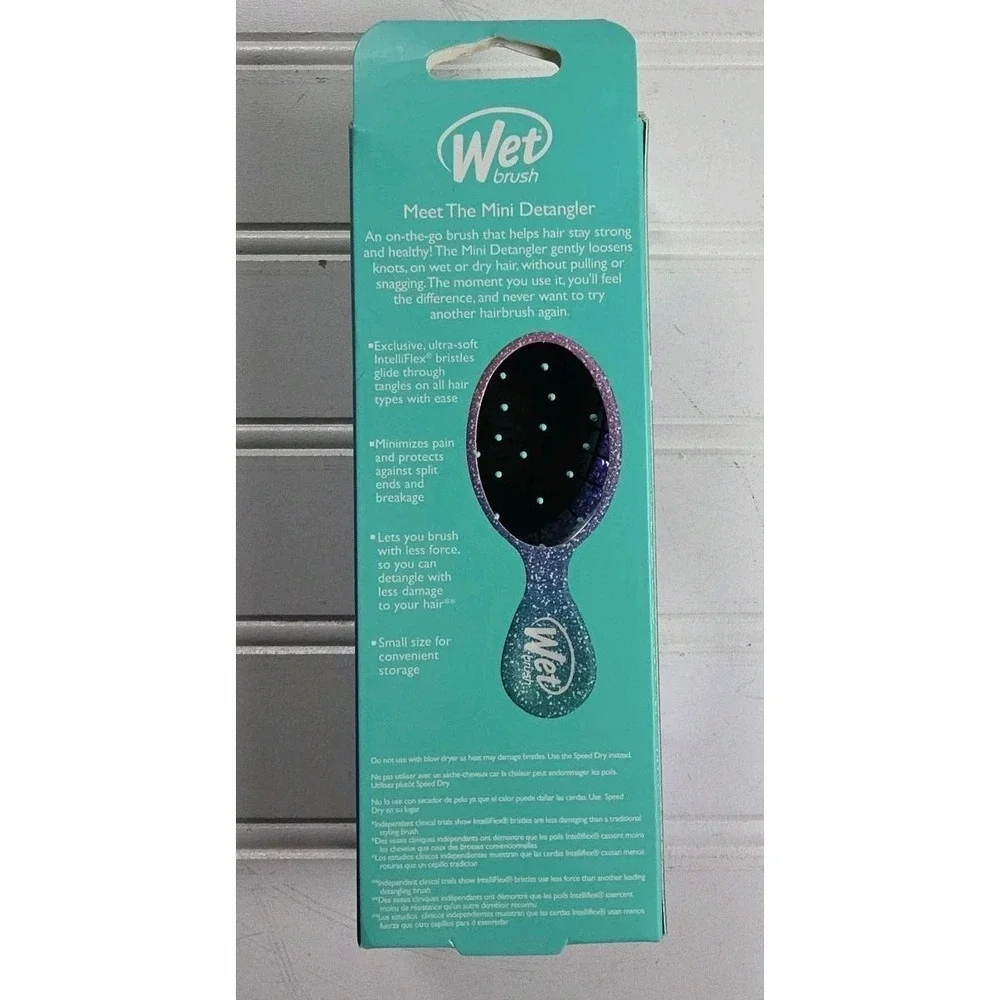 Wet Brush MINI Detangler Brush -‎ Sparkles Purple Teal Limited Editio Ln